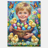 ~ EASTER GREETINGS ~ Child Chicks Eggs ~  Magnet (Vorderseite)