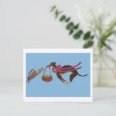 Easter Greyhound chasing bunny Feiertagspostkarte (Stehend Vorderseite)