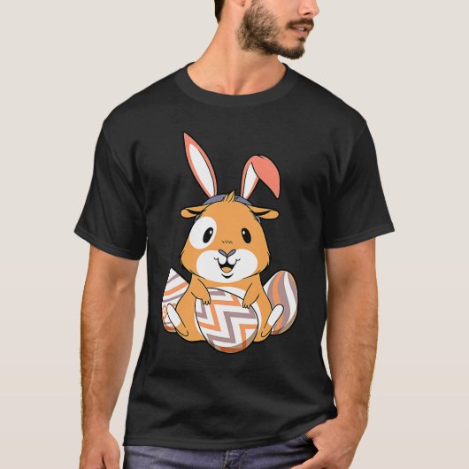 Easter Guinea Pig With Bunny Ears & Eggs   Easter T-Shirt (Vorderseite)