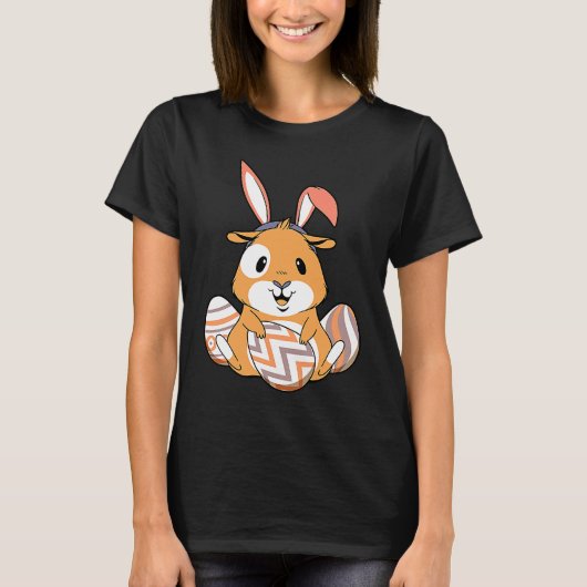 Easter Guinea Pig With Bunny Ears & Eggs   Easter T-Shirt (Vorderseite)