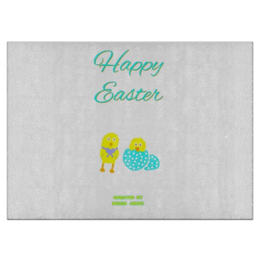 Easter Hatchlings Glass Cutting Board Schneidebrett (Vorderseite)