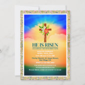EASTER He Is Risen CHURCH SERVICES Customized Ankündigung (Vorderseite)