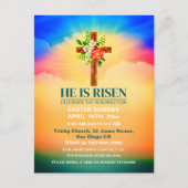 Easter He Is Risen CHURCH SERVICES Customized      Feiertagspostkarte (Vorderseite)