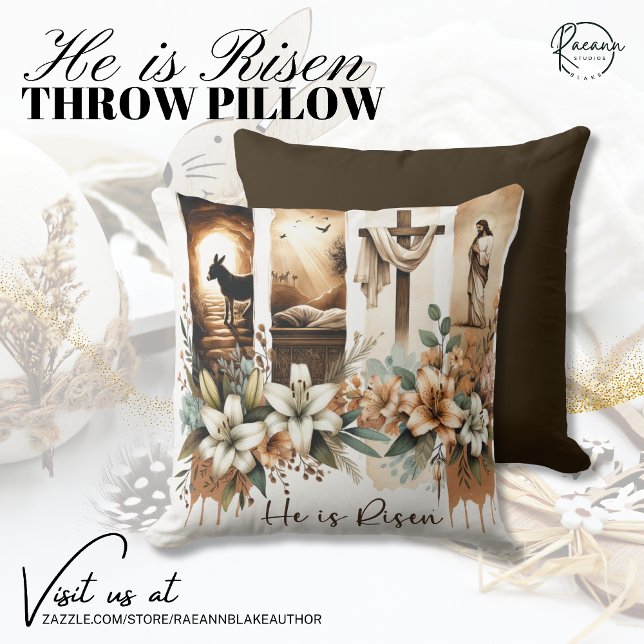Easter "He is Risen" Throw Pillow Kissen (Von Creator hochgeladen)