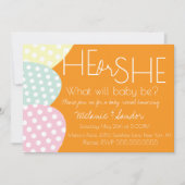 Easter He or She Baby Reveal Baby Shower Einladung (Vorderseite)