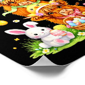 Easter highland cows coquette bow bunny eggs easte poster (Ecke)
