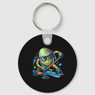 Easter Hockey Spieler Eier Ei Bunny Rabbits Männer Schlüsselanhänger