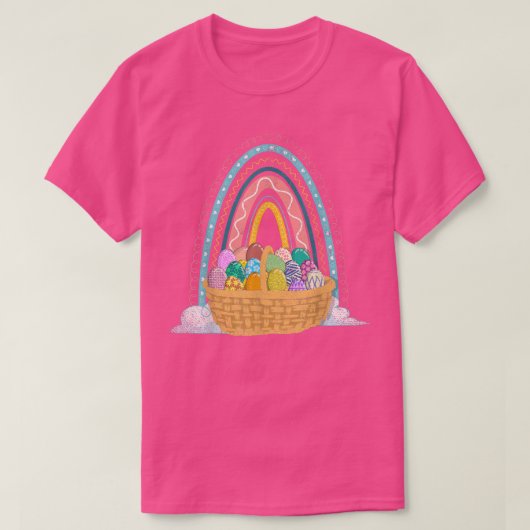 Easter Holiday Easter Eggs Basket Rainbow Happy Ea T-Shirt (Design vorne)