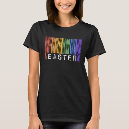 Easter Holiday Gay Pride Flag Barcode Queer Rainbo T-Shirt (Vorderseite)