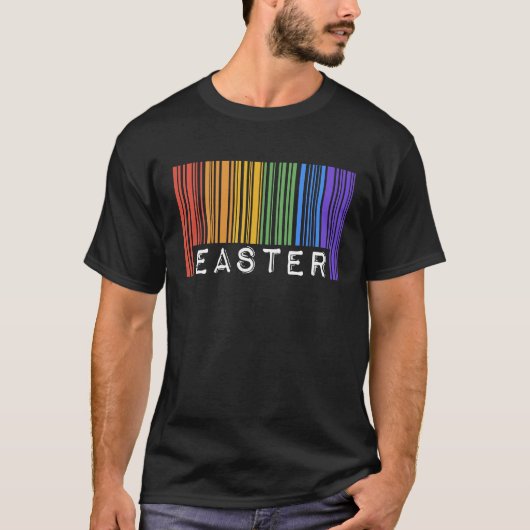 Easter Holiday Gay Pride Flag Barcode Queer Rainbo T-Shirt (Vorderseite)