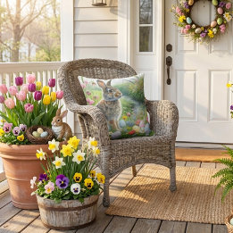 Easter Holiday Rabbit Nature  Kissen