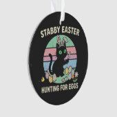 Easter Hunting For Eggs Funny Cat Ornament (Vorderseite)