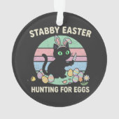 Easter Hunting For Eggs Funny Cat Ornament (Rückseite)