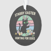 Easter Hunting For Eggs Funny Cat Ornament (Vorderseite)
