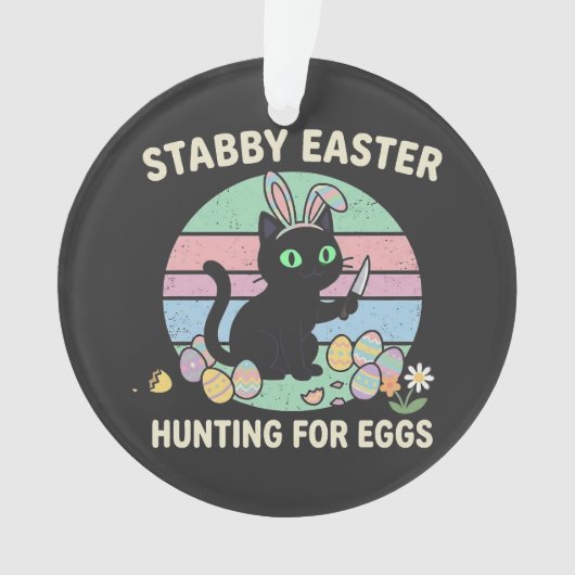 Easter Hunting For Eggs Funny Cat Ornament (Vorderseite)