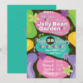 Easter Invitation Jelly Bean Garden Party Einladung (Vorne/Hinten)
