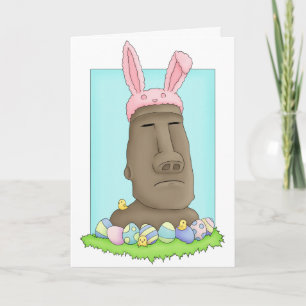 Easter Island Bunny Parody Feiertagskarte