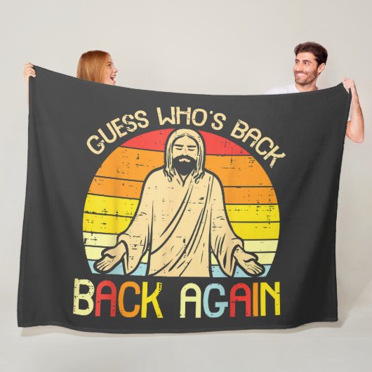 Easter Jesus Guess Whos Back Religious Christian Fleecedecke (Beispiel)
