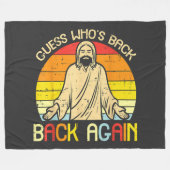 Easter Jesus Guess Whos Back Religious Christian Fleecedecke (Vorderseite (Horizontal))