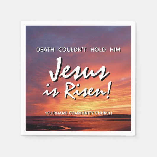 Easter JESUS IS RISEN Customizable Christian Serviette (Vorderseite)