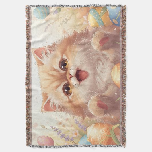 “Easter Joy Persian Kitty" Cute Persian Cat Decke (Vorderseite Vertikal)