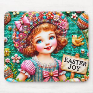 EASTER JOY VINTAG GIRL ~ Maus Pad Mousepad