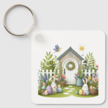 Easter Keychain  Bunny & Egg Spring Gift  Keychain