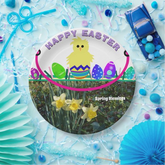 Easter Kick Ei Gelbe Daffodien Pappteller (Party)