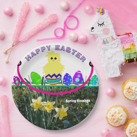 Easter Kick Ei Gelbe Daffodien Pappteller (Party)