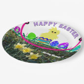 Easter Kick Ei Gelbe Daffodien Pappteller (Schrägansicht)