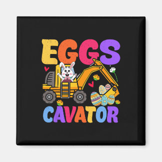 Easter Kids Boys Funny Excavator Happy Easter Eggs Magnet