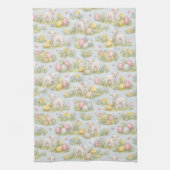 Easter Lamb And Chick Watercolor Floral Spring Geschirrtuch (Vertikal)