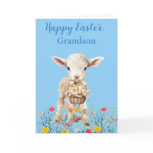 Easter Lamb & Coloring Page Folded Greeting Card 