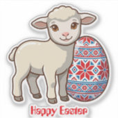 Easter Lamb Vinyl Sticker | Personalized Name (Vorderseite)