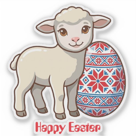 Easter Lamb Vinyl Sticker | Personalized Name (Vorderseite)