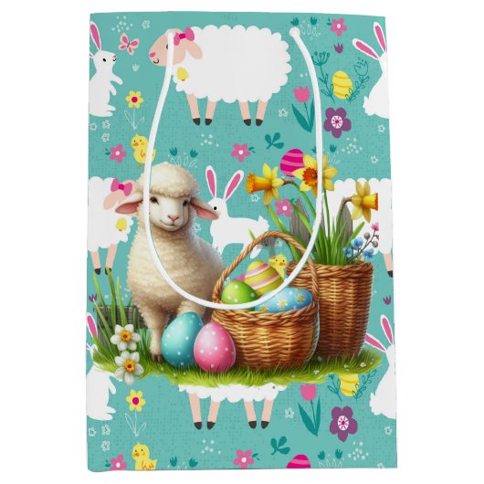 Easter Lambs Mittlere Geschenktüte (Vorderseite)