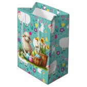 Easter Lambs Mittlere Geschenktüte (Rückseite Schrägansicht)