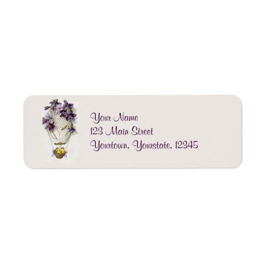 Easter Lilies Balloon Vintag Address Labels (Vorne)