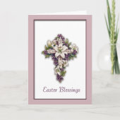 Easter Lily Cross Easter Blessing Karte (Vorderseite)