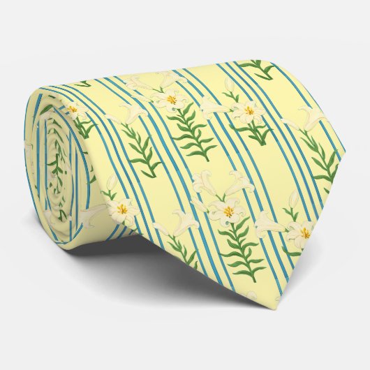 Easter Lily Neck Tie Krawatte (Gerollt)