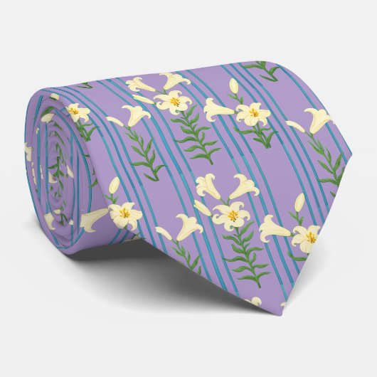 Easter Lily Neck Tie Krawatte (Gerollt)