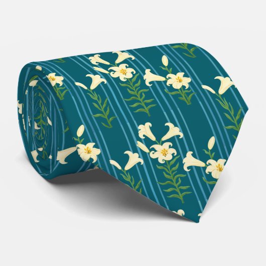Easter Lily Neck Tie Krawatte (Gerollt)