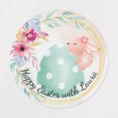 Easter  - little bunny on big egg etiketten (Design 1)