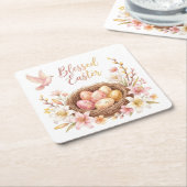 Easter Nest with Eggs Rechteckiger Pappuntersetzer (angewinkelt)