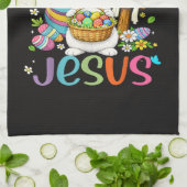 Easter No Bunny Loves Me Like Jesus Christian Geschirrtuch (Gefaltet)