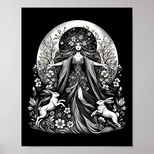 Easter Ostara Eostre Pagan Witchcraft Spring Moon  Poster (Vorne)