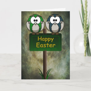 Easter Owls Card Feiertagskarte
