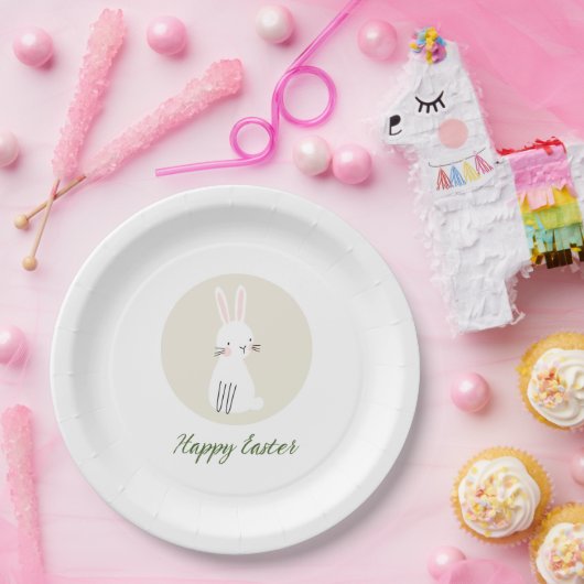 Easter Paper Plate with Cute Bunny Design Pappteller (Party)