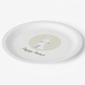Easter Paper Plate with Cute Bunny Design Pappteller (Schrägansicht)