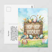 Easter Party Invitation card  Postkarte (Vorne/Hinten)